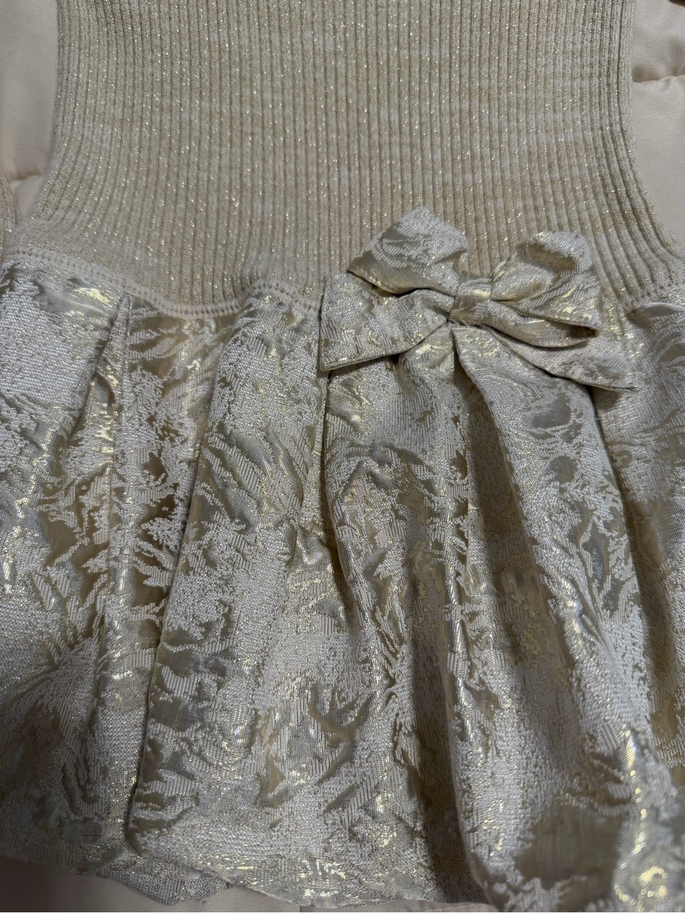 Heirlooms by Polly Flinders Gold Holiday Dress Girls Size 4T Sparkle Party Dress - Picture 2 of 5